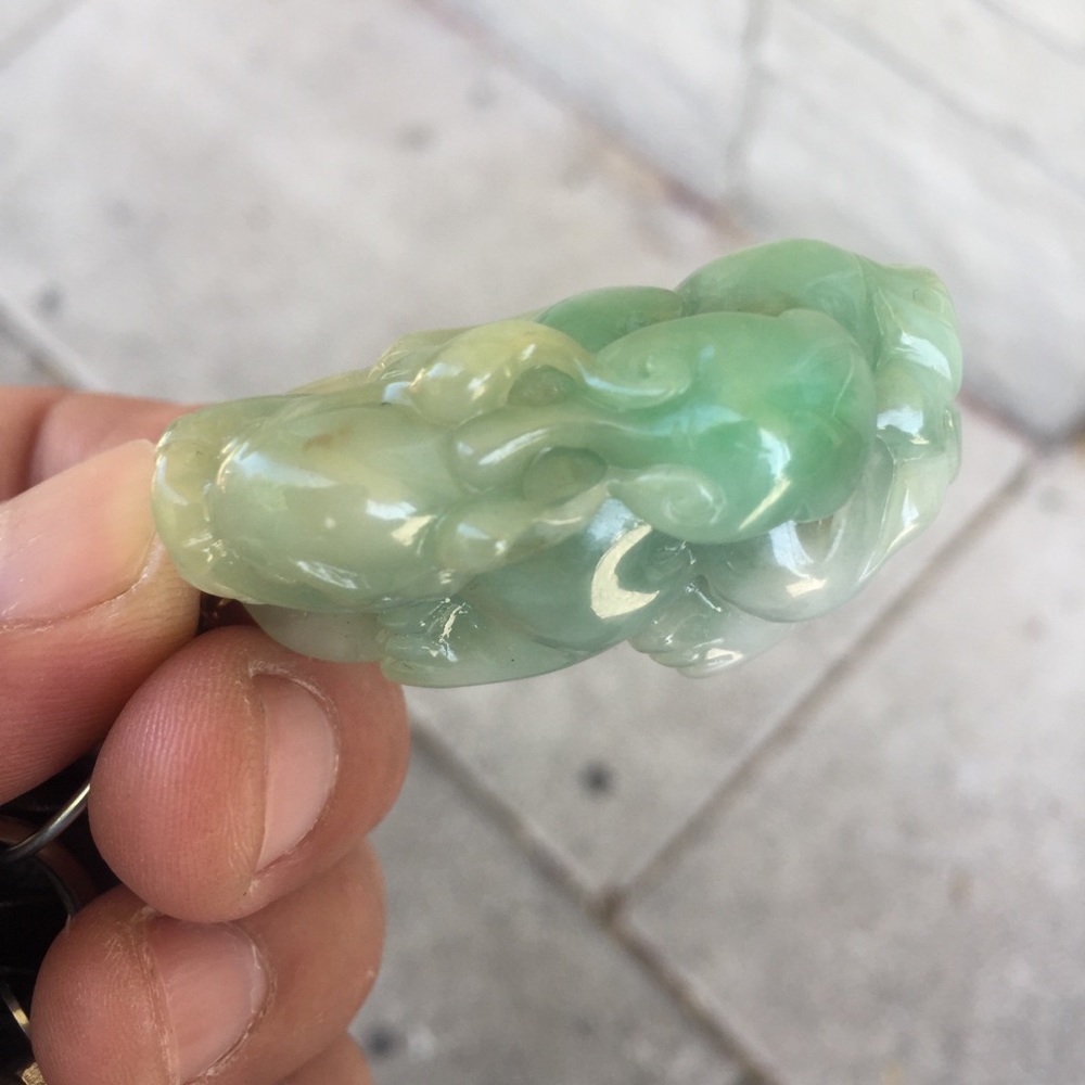 Authentic type A natural Lucky Green Jade Pendant